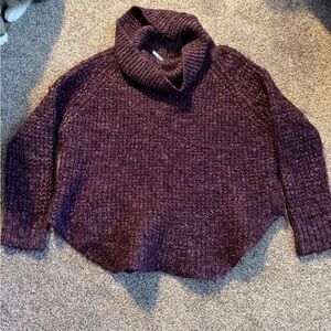 Cozy Free People Purple Turtleneck Sweater